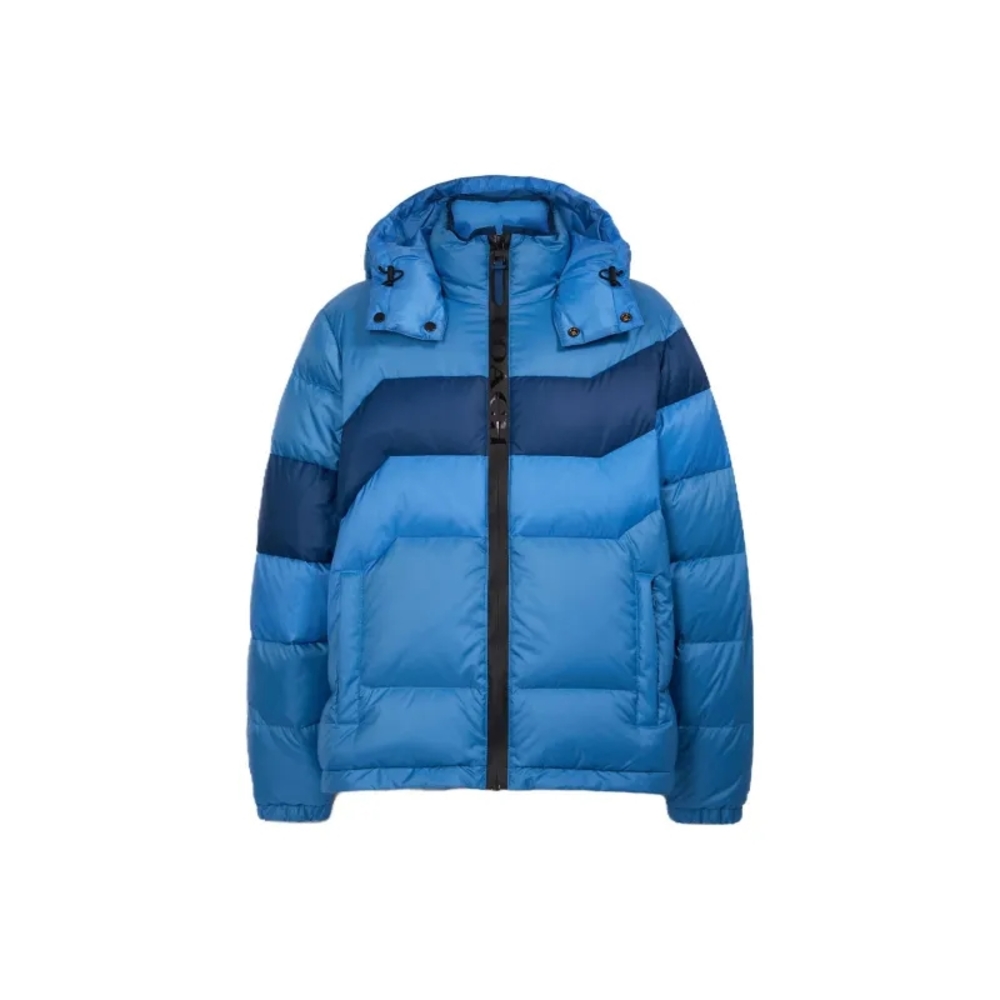 Coach Vibrant Blue Quilted Puffer Coat with Hood